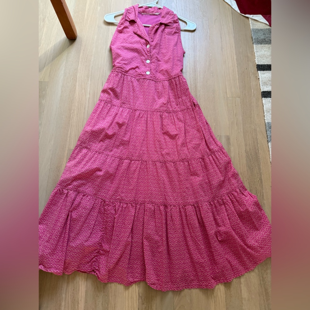 Sleeveless Pink Button-Down Dress